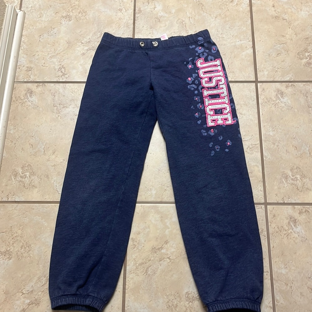 Justice navy blue cropped sweat pants!